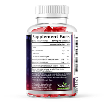 Gelenkunterstützung Extra Stark – Glucosamin Gummis für gesunde Gelenke und Flexibilität – Natürliches Vitamin E – Beste Gummis für Frauen und Männer – 60 Gummis