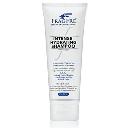 FRAGFRE Intensiv Feuchtigkeitsspendendes Shampoo 237 ml – Duftfrei, Hypoallergen, Sulfatfrei, Feuchtigkeitsspendend – Sicher für Farben und empfindliche Kopfhaut – Stärkt trockenes Haar – Vegan, Glutenfrei, Tierversuchsfrei