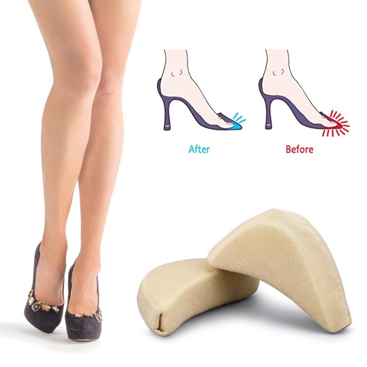 WLLHYF 2 Paar weiche, verstellbare Schuhfüller aus Schaumstoff – Großer Zehenstopfen, Schuhpolster für Damen, Wiederverwendbar, Zu große Schuhe anpassen