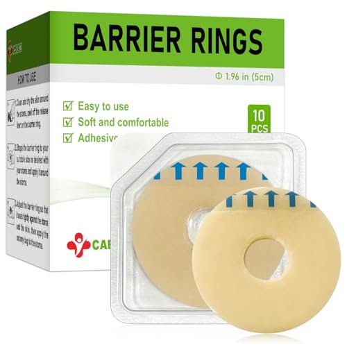 Carbou Stomaversorgungs-Barriereringe – Außendurchmesser 2" (50 mm), 3,5 mm Dicke, kompatibel mit allen Beuteltypen und Marken (2", Packung mit 10)
