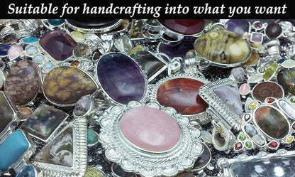 LAIDANLA 10er Set Heilende Kristalle Palmstein-Set Oval Kristall Amethyst Rosenquarz Obsidian Klarer Quarz Polierte Natursteine Taschenedelstein Hausdekoration für Meditation und Angst Stressabbau