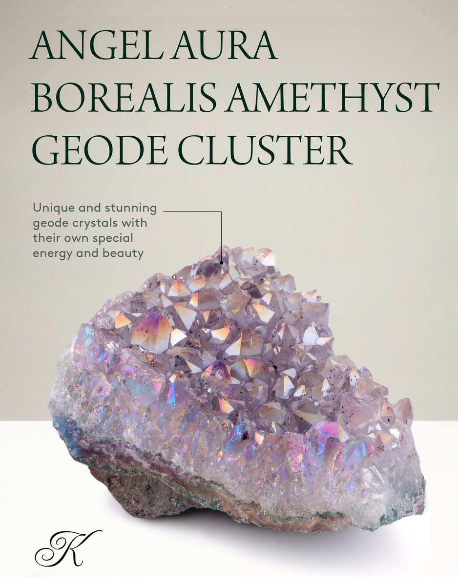 KALIFANO Angel Aura Amethyst Geode – Titan-gebundener Amethyst mit hoher Energie für Reiki, Wicca, Kristalldekoration & metaphysische Geschenke – Natürliche Kristalle und Heilsteine (Familienbetrieb)