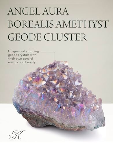 KALIFANO Angel Aura Amethyst Geode – Titan-gebundener Amethyst mit hoher Energie für Reiki, Wicca, Kristalldekoration & metaphysische Geschenke – Natürliche Kristalle und Heilsteine (Familienbetrieb)