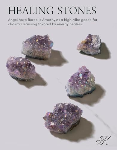 KALIFANO Angel Aura Amethyst Geode – Titan-gebundener Amethyst mit hoher Energie für Reiki, Wicca, Kristalldekoration & metaphysische Geschenke – Natürliche Kristalle und Heilsteine (Familienbetrieb)