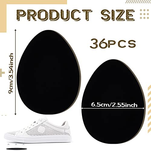 Jecery 36 Stück Wildleder Sohlen für Tanzschuhe, rutschfeste Schuhpolster für die Unterseite von High Heels, selbstklebend für Damen (Schwarz)