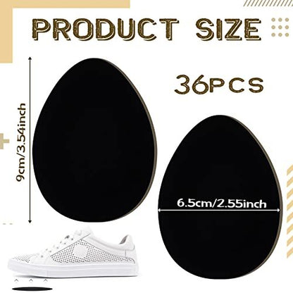 Jecery 36 Stück Wildleder Sohlen für Tanzschuhe, rutschfeste Schuhpolster für die Unterseite von High Heels, selbstklebend für Damen (Schwarz)