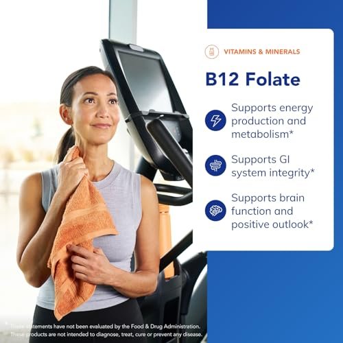 Pure Encapsulations B12 Folat – Energie-Komplex zur Unterstützung von Nerven, Energiestoffwechsel und kognitiver Funktion* – mit Vitamin B12 und Folat als Metafolin – 30 Kapseln