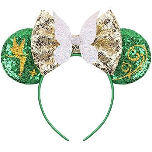 MADO Grünes Mausohr-Stirnband für Frauen – Feen-Ohren-Stirnband, Prinzessin-Kostümzubehör, Park-Ohren-Haarzubehör
