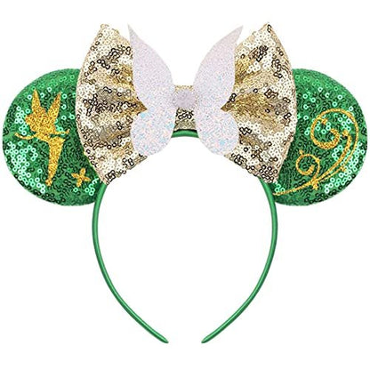 MADO Grünes Mausohr-Stirnband für Frauen – Feen-Ohren-Stirnband, Prinzessin-Kostümzubehör, Park-Ohren-Haarzubehör