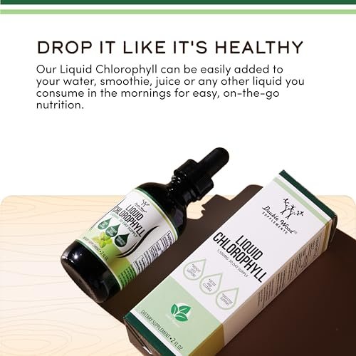 Chlorophyll Liquid Drops – für Verdauung, Darmgesundheit, Energie und Entgiftung – Vegan &amp; Pfefferminzgeschmack (2 oz) von Double Wood