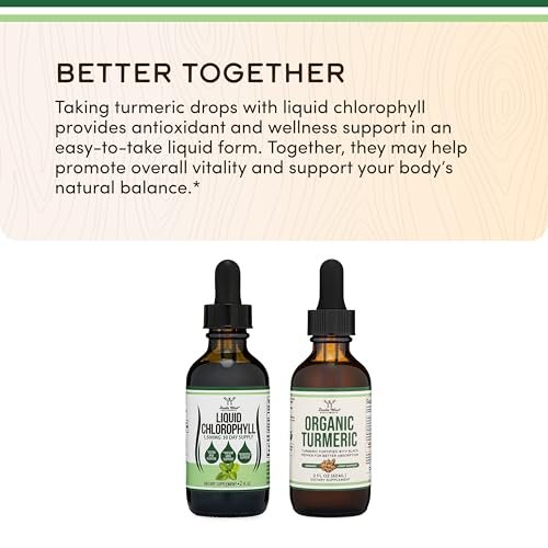 Chlorophyll Liquid Drops – für Verdauung, Darmgesundheit, Energie und Entgiftung – Vegan &amp; Pfefferminzgeschmack (2 oz) von Double Wood