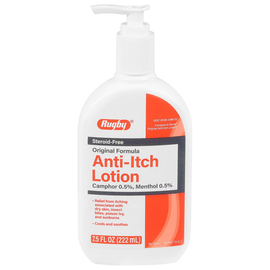 Rugby Anti-Itch Lotion - 0,5% Kampfer & 0,5% Menthol - Kühlt und beruhigt - 7,5 Fl Oz (222 ml)