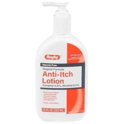 Rugby Anti-Itch Lotion - 0,5% Kampfer & 0,5% Menthol - Kühlt und beruhigt - 7,5 Fl Oz (222 ml)