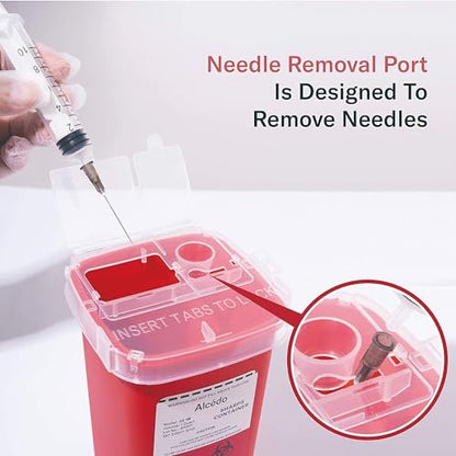 Alcedo Sharps Behälter für den Hausgebrauch 1 Quart (1er-Pack) | Biohazard Nadel- und Spritzenentsorgung | Kleiner tragbarer Behälter für Reisen und professionelle Nutzung