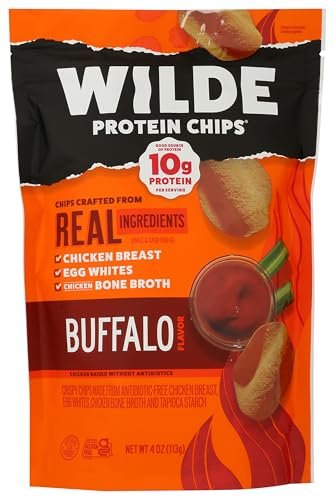 Wilde Snacks Protein Chips Buffalo – 113 g (4 Unzen) Proteinreiche Snack Chips