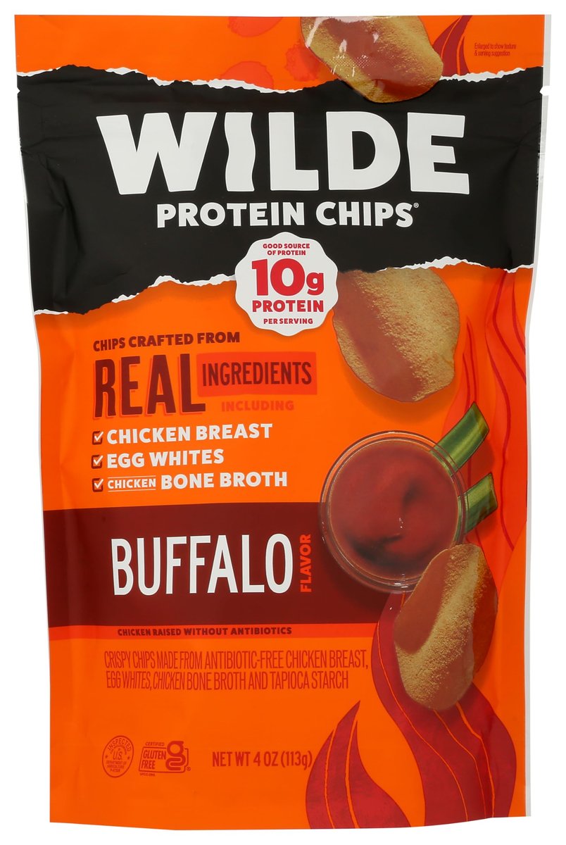 Wilde Snacks Protein Chips Buffalo – 113 g (4 Unzen) Proteinreiche Snack Chips