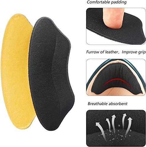 Fersenpolster für zu große Schuhe – Einlegesohlen für Damen, Fersengriffe für Herren, Schutzpolster gegen Blasen, Komfort-Füller (Schwarz, 4 Paare)