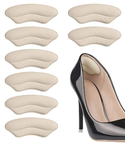 Ferseneinlagen für zu große Schuhe – 4 Paar Beige, Damen & Herren, rutschfeste Fersenpolster, Blasenschutz, Einlegesohlen für lockere Schuhe