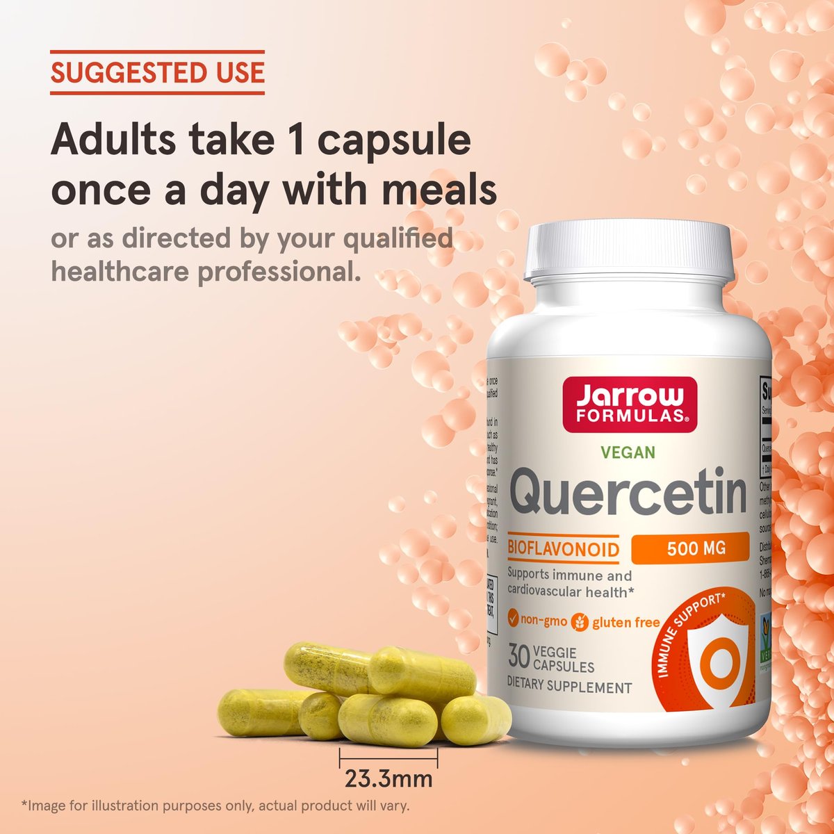 Jarrow Formulas Quercetin 500mg Kapseln - 30 vegane Kapseln - Unterstützt Antioxidantienstatus, Herz-Kreislauf-Gesundheit & Immunsystem - 30 Portionen