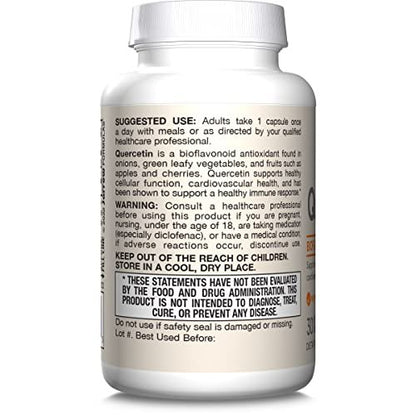 Jarrow Formulas Quercetin 500mg Kapseln - 30 vegane Kapseln - Unterstützt Antioxidantienstatus, Herz-Kreislauf-Gesundheit & Immunsystem - 30 Portionen