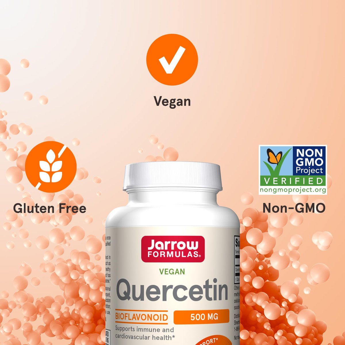 Jarrow Formulas Quercetin 500mg Kapseln - 30 vegane Kapseln - Unterstützt Antioxidantienstatus, Herz-Kreislauf-Gesundheit & Immunsystem - 30 Portionen