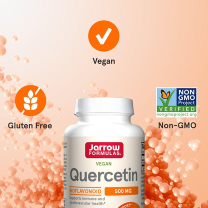 Jarrow Formulas Quercetin 500mg Kapseln - 30 vegane Kapseln - Unterstützt Antioxidantienstatus, Herz-Kreislauf-Gesundheit & Immunsystem - 30 Portionen