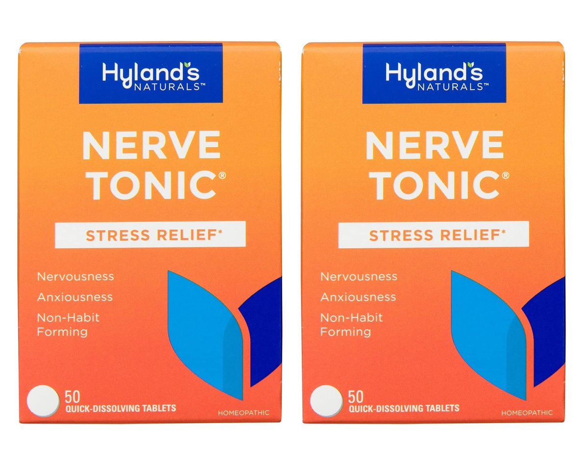 Hyland's Nerve Tonic Stress Relief Tabletten – Natürliche Linderung von Unruhe, Nervosität und Reizbarkeit, 50 Stück (2er-Pack)