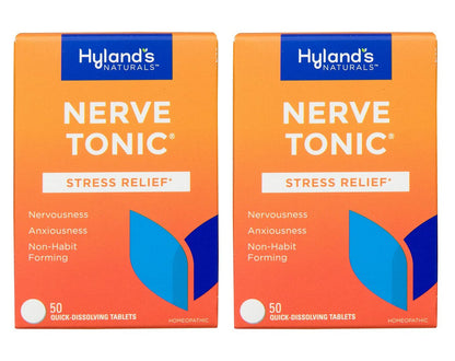 Hyland's Nerve Tonic Stress Relief Tabletten – Natürliche Linderung von Unruhe, Nervosität und Reizbarkeit, 50 Stück (2er-Pack)