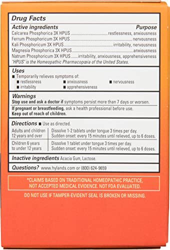 Hyland's Nerve Tonic Stress Relief Tabletten – Natürliche Linderung von Unruhe, Nervosität und Reizbarkeit, 50 Stück (2er-Pack)