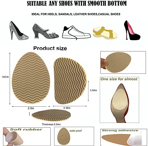 Rutschfeste Schuhpolster Sohlen Schützer Klebend, Anti-Rutsch-Schuhgriffe für High Heels (Beige 4 Paare)