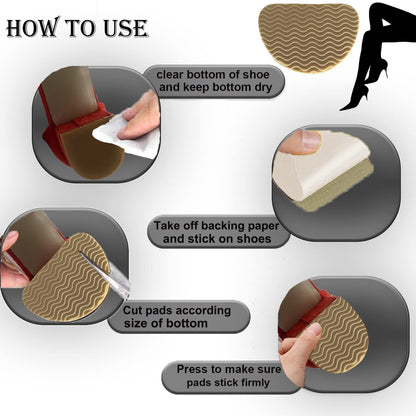Rutschfeste Schuhpolster Sohlen Schützer Klebend, Anti-Rutsch-Schuhgriffe für High Heels (Beige 4 Paare)