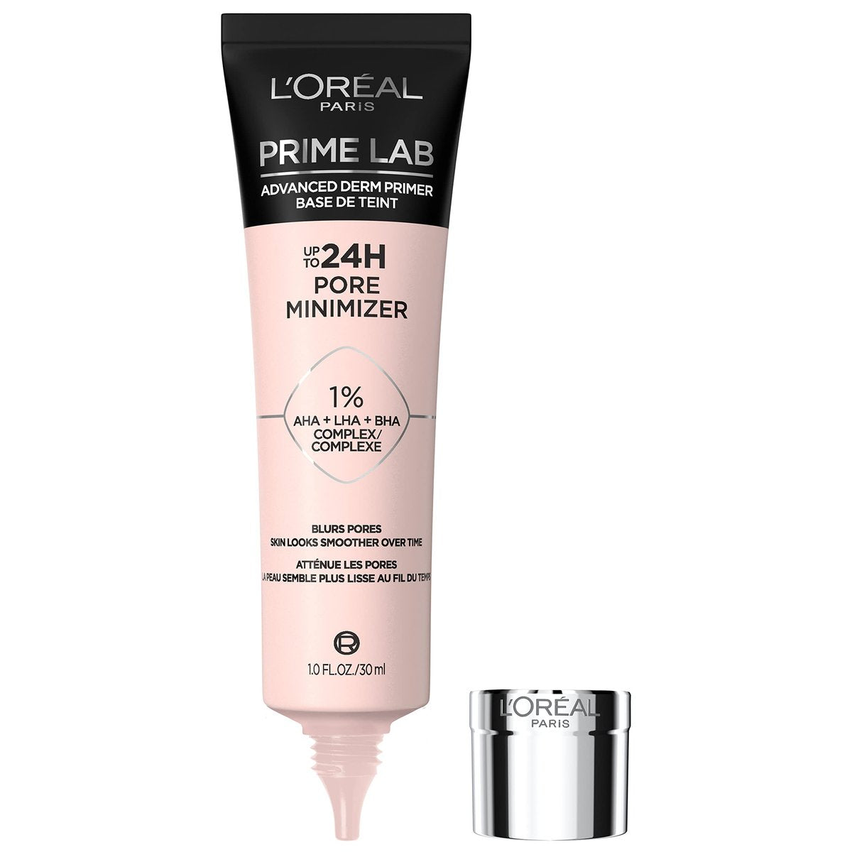 L'Oreal Paris Prime Lab bis zu 24 Stunden Porenverfeinernder Gesichtsprimer mit AHA-, LHA-, BHA-Komplex zum Glätten und Verlängern des Make-up-Halts, 30 ml