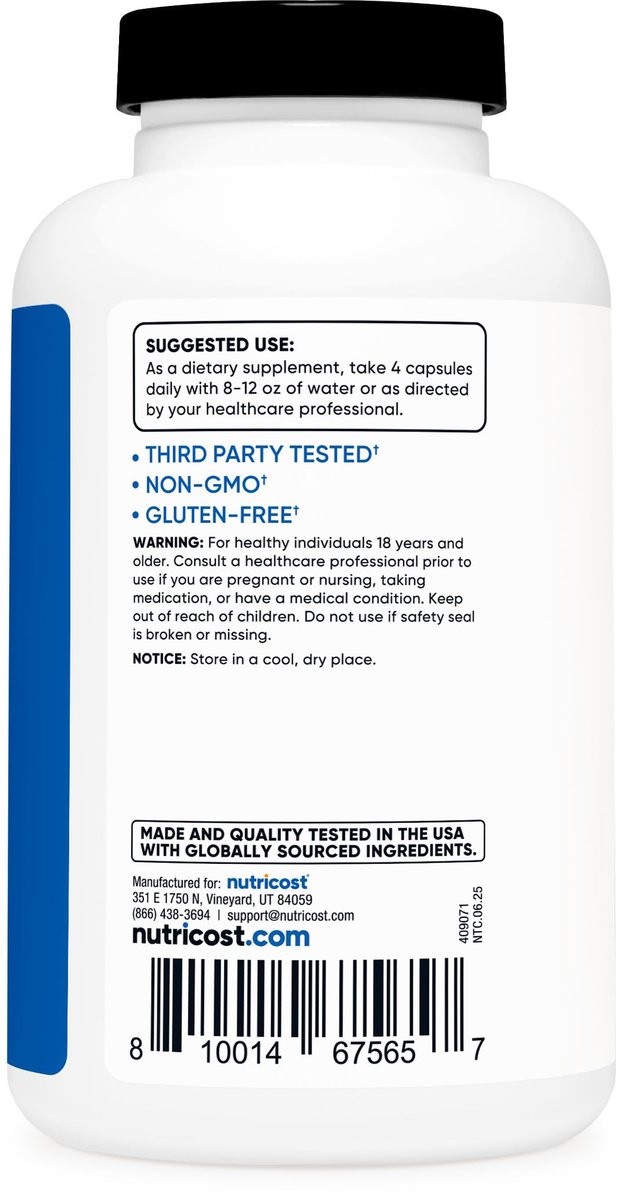 Nutricost Creatin Monohydrat 3.000 mg, 180 Kapseln (750 mg pro Kapsel) - Glutenfrei, Nicht-GVO