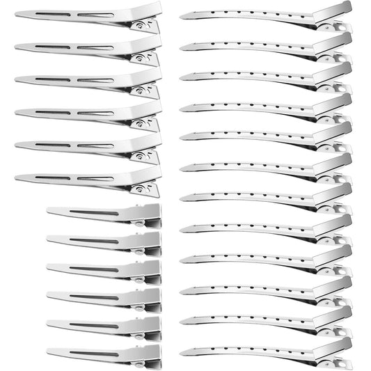 65-teilige Entenschnabel-Haarclips für Styling und Abteilen, metallene Silber-Alligator-Haarspangen für Frauen, 3 Größen, lange Haarnadeln für Lockenwickler, Pin Curl, Loc Retwist, Salon, Friseur, Bows DIY