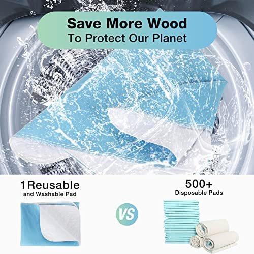 SOLOSHINE Waschbare Wasserdichte Unterlagen, 24" x 18" (3er-Pack) – Wiederverwendbare Inkontinenzauflagen für Stuhl, Babybett, Kinderbett, Autositz, Sofa, Rollstuhl, kleine Größe, Dunkelblau