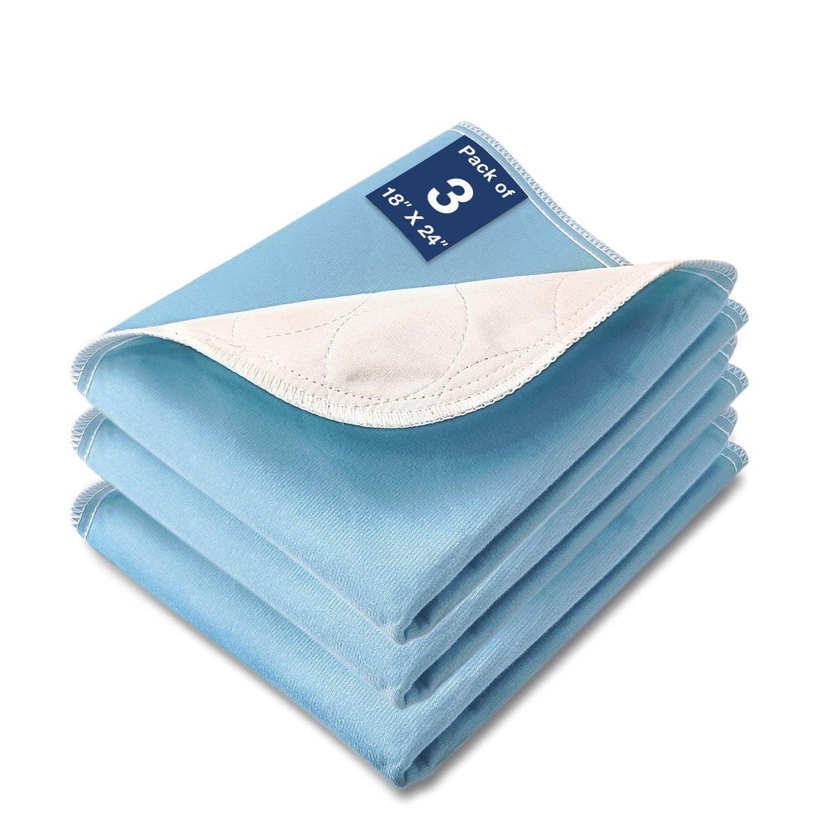 SOLOSHINE Waschbare Wasserdichte Unterlagen, 24" x 18" (3er-Pack) – Wiederverwendbare Inkontinenzauflagen für Stuhl, Babybett, Kinderbett, Autositz, Sofa, Rollstuhl, kleine Größe, Dunkelblau
