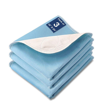 SOLOSHINE Waschbare Wasserdichte Unterlagen, 24" x 18" (3er-Pack) – Wiederverwendbare Inkontinenzauflagen für Stuhl, Babybett, Kinderbett, Autositz, Sofa, Rollstuhl, kleine Größe, Dunkelblau