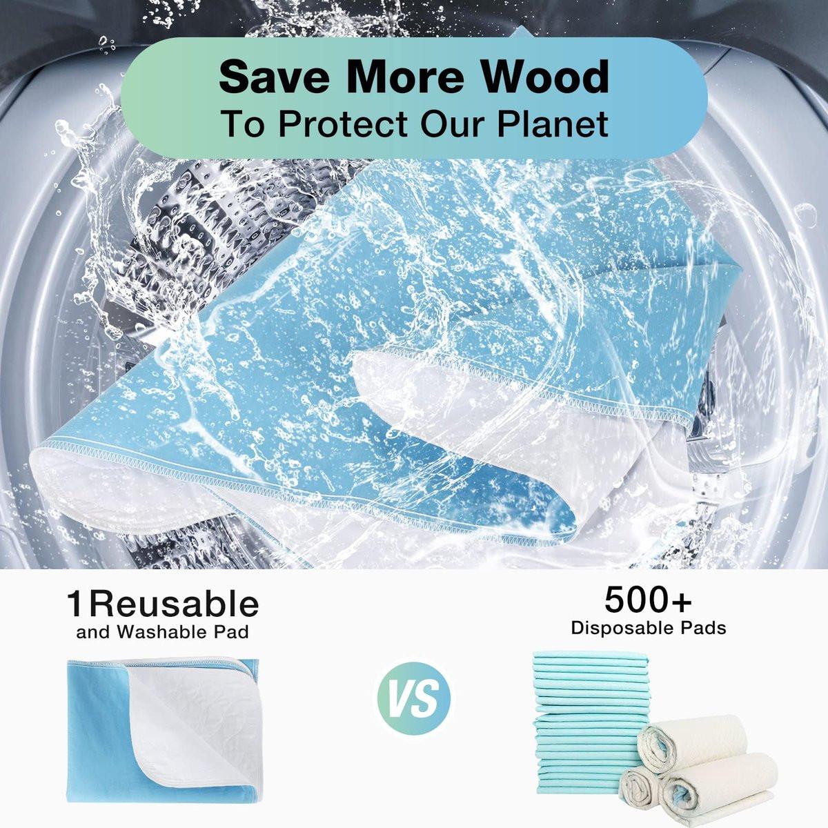 SOLOSHINE Waschbare Wasserdichte Unterlagen, 24" x 18" (3er-Pack) – Wiederverwendbare Inkontinenzauflagen für Stuhl, Babybett, Kinderbett, Autositz, Sofa, Rollstuhl, kleine Größe, Dunkelblau