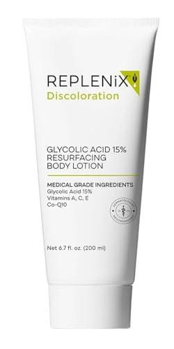 Replenix Glykol 15% Körperlotion zur Hauterneuerung – medizinische Qualität, aufhellend & feuchtigkeitsspendend gegen Verfärbungen & raue Textur (200 ml)