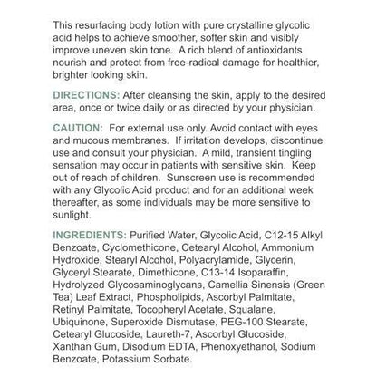 Replenix Glykol 15% Körperlotion zur Hauterneuerung – medizinische Qualität, aufhellend & feuchtigkeitsspendend gegen Verfärbungen & raue Textur (200 ml)
