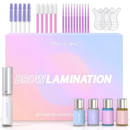 Brow Lamination Kit von Beau | Professionelles Augenbrauen-Laminier-Set mit Keratin-Pflege für sofortige DIY-Augenbrauen-Lift-Ergebnisse – vollere, dichtere und schönere Brauen – einfach anzuwenden & langanhaltend