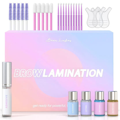 Brow Lamination Kit von Beau | Professionelles Augenbrauen-Laminier-Set mit Keratin-Pflege für sofortige DIY-Augenbrauen-Lift-Ergebnisse – vollere, dichtere und schönere Brauen – einfach anzuwenden & langanhaltend