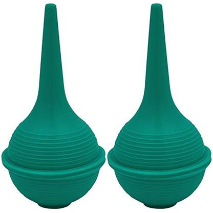 ResOne Sterile Gummiballenspritze, 2er-Pack, Grün 30 ml, Ohrenspritze für Baby & Erwachsene, Nasenpflege, Nasenspülung, Ohrenschmalzentfernung, sanfte Spülung, flacher Boden für Stabilität