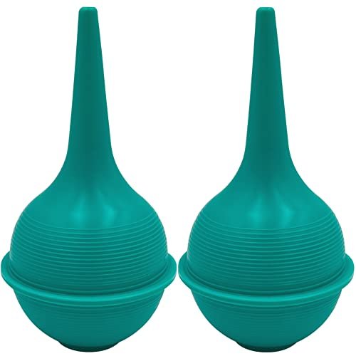 Sterile Gummiballenspritze 2er-Pack, 90 ml Ohrenspritze für Ohrenschmalz, Baby- & Erwachsenen-Nasenpflege, Sinusspülung, sanfte Schleimentfernung, rutschfester Griff, flacher Boden
