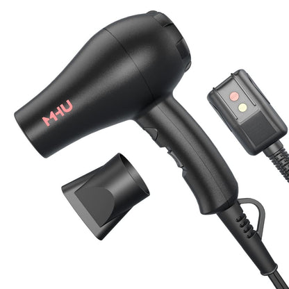 MHU Mini Haartrockner Keramik Ionen 1000 Watt für Malerei und Acryl Gießen, Kleiner Föhn Kompakt und Leicht für Kinder und Reisen, 2 Geschwindigkeitsstufen und Kaltstoss plus Konzentrator, Schwarz