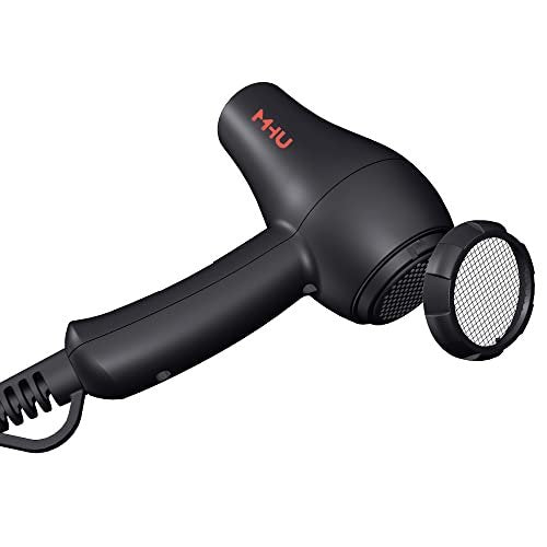 MHU Mini Haartrockner Keramik Ionen 1000 Watt für Malerei und Acryl Gießen, Kleiner Föhn Kompakt und Leicht für Kinder und Reisen, 2 Geschwindigkeitsstufen und Kaltstoss plus Konzentrator, Schwarz