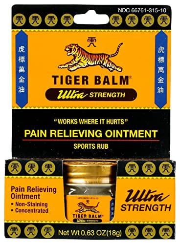 Tiger Balm Ultra Strength Rub Balm – Alkoholfrei, Tierversuchsfrei, 0,63 Unzen (6er-Pack)