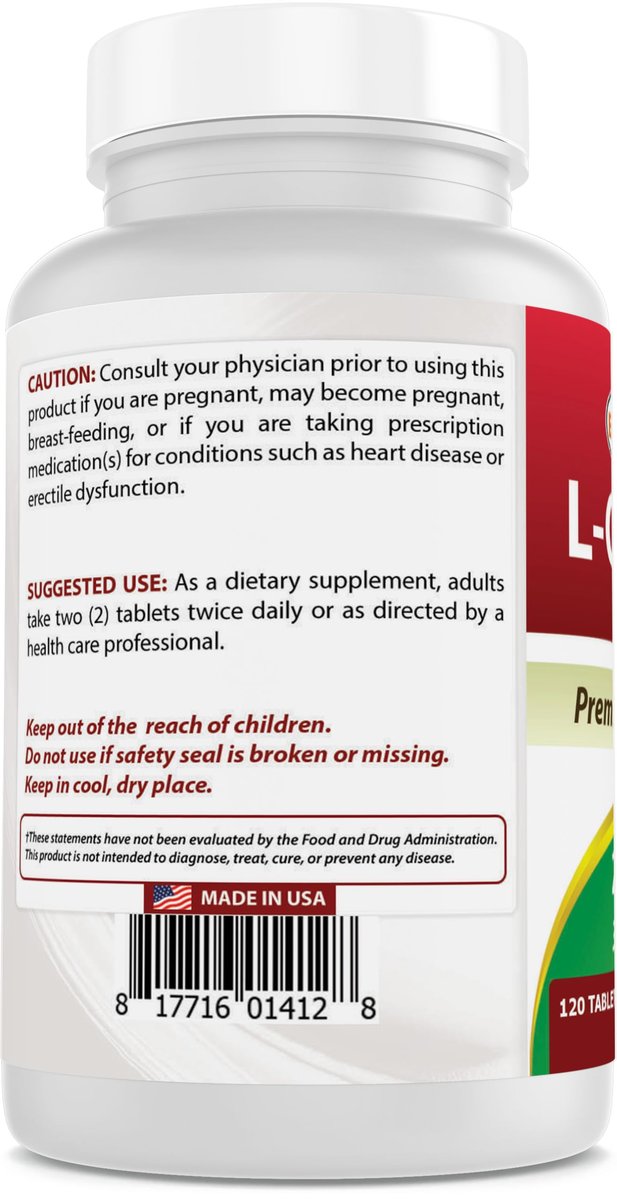 Best Naturals L-Citrullin 2000 mg pro Portion – Non-GMO – Glutenfrei – 120 Tabletten