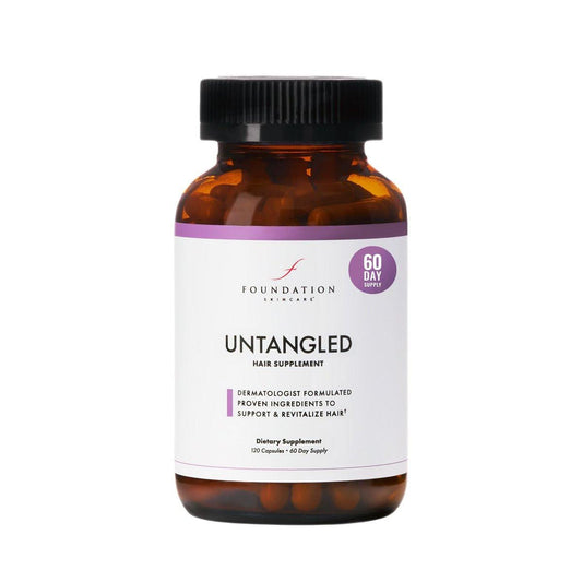Foundation Skincare UnTangled Haar-Vitamine (60-Tage-Vorrat) - Kollagen & Biotin für Frauen & Männer, sichtbar dickeres & schnelleres Haarwachstum