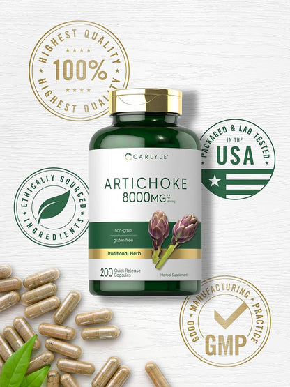 Carlyle Artischockenextrakt Kapseln | 200 Stück | Nicht-GVO, Glutenfrei